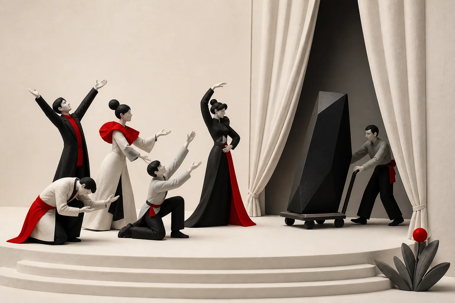 Editorial illustration stripping ceremonial theatre away from practical agile delivery