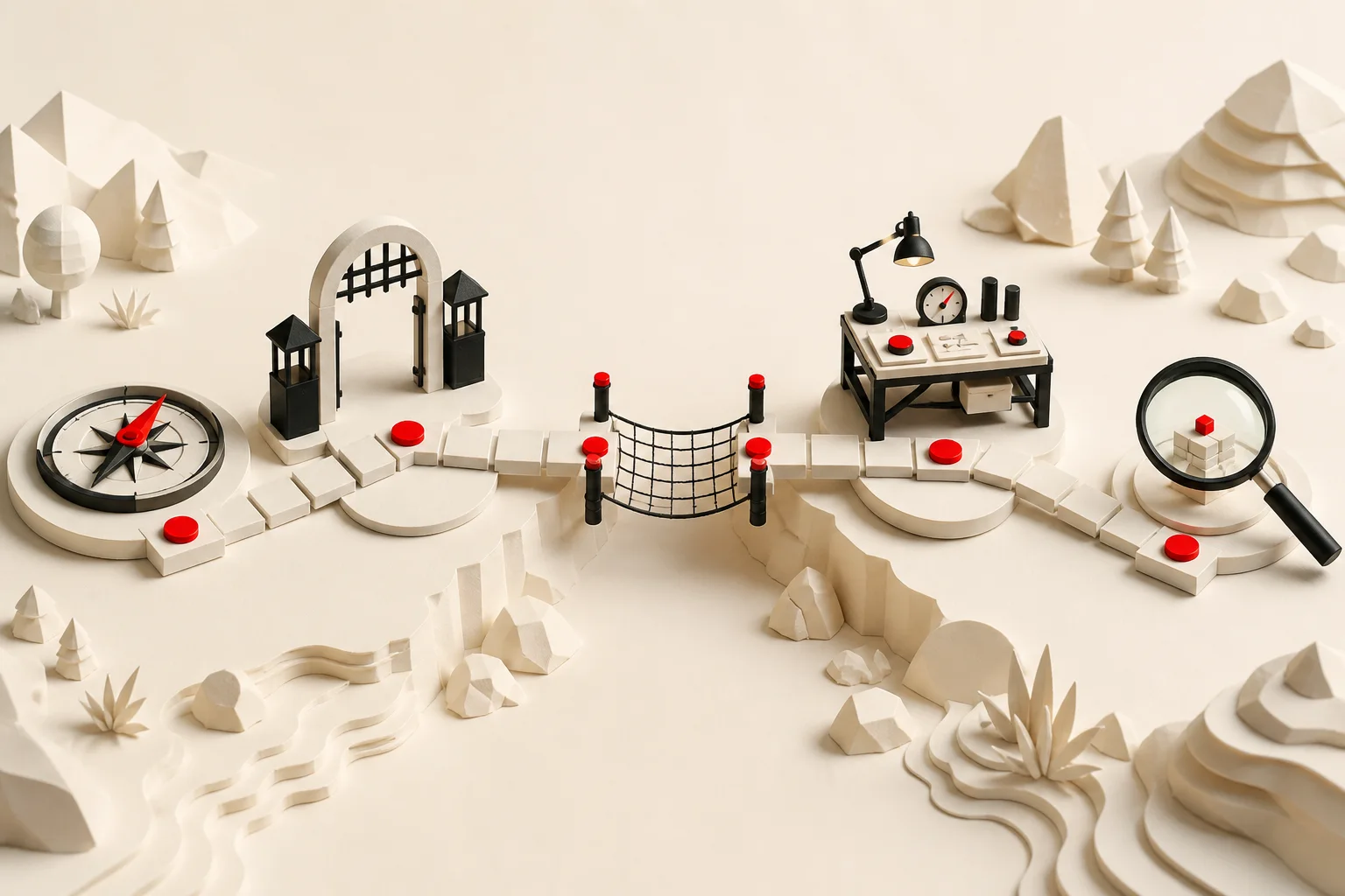 A five-stage visual review path moving from intent through boundaries, failure modes and tests to implementation details